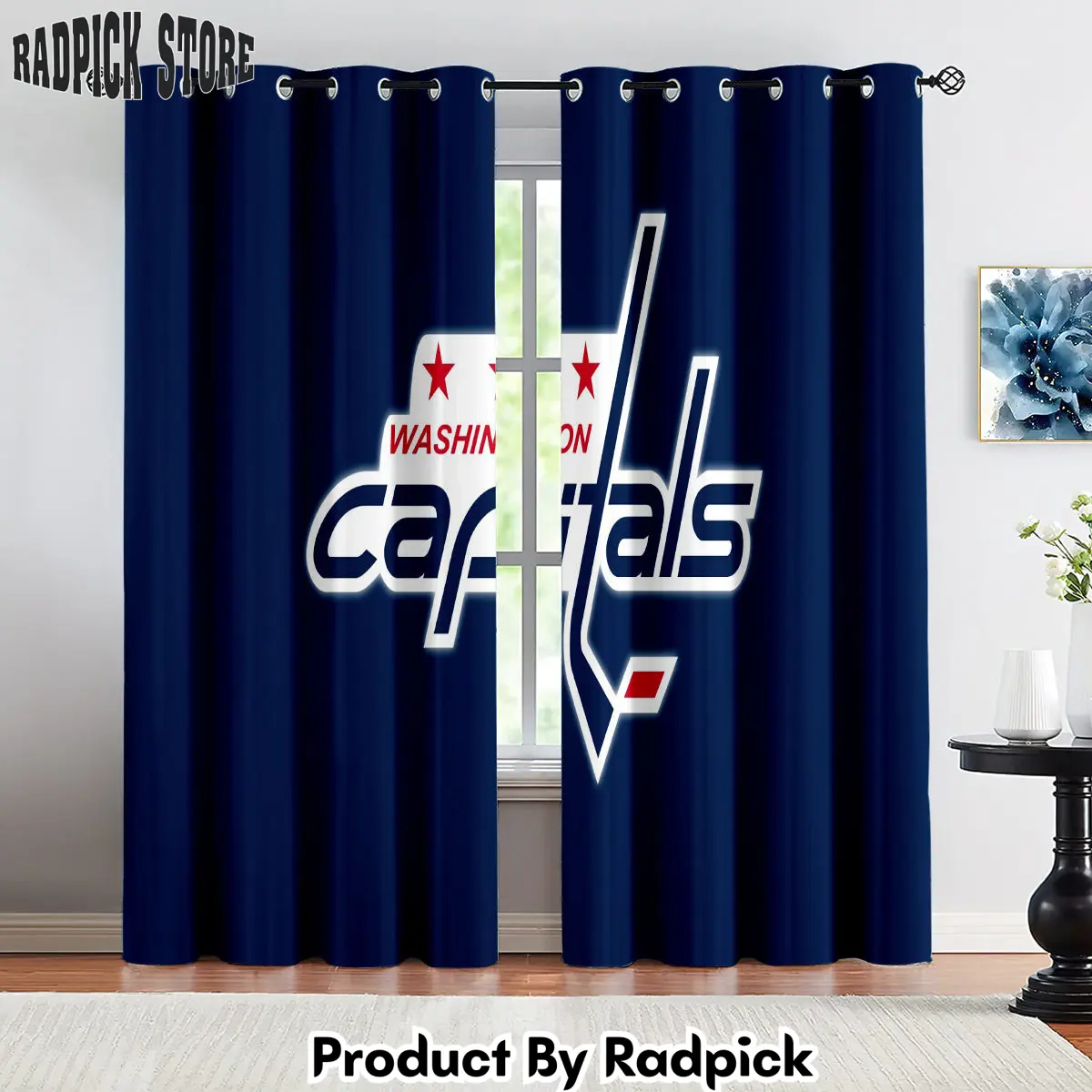 Radpick washington capitals hockey league curtains drapes for window treatment set 12 rp852156